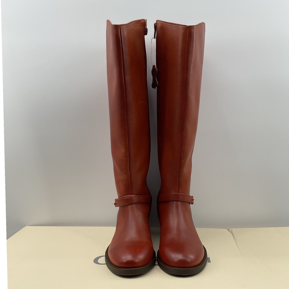 On 34th Firesse Cognac Brown Leather Riding Boots Women 5M 10019685500